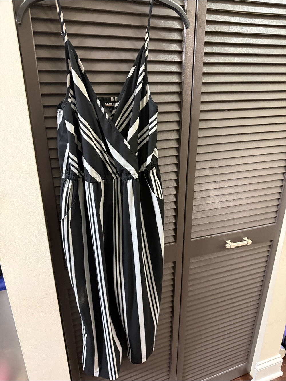 Black & White Striped Spaghetti Strap Dress